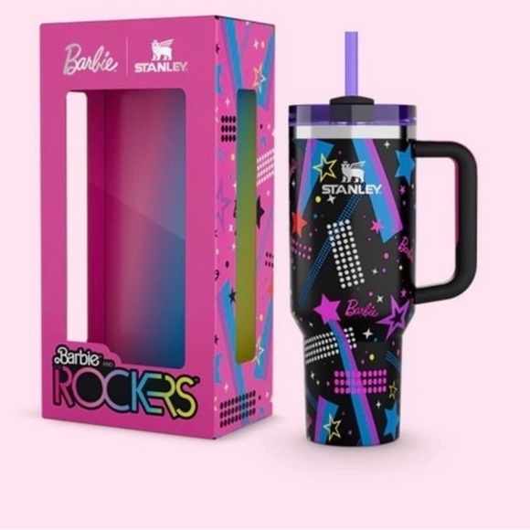 STANLEY x BARBIE 65th Anniversary 80’ ROCKERS Quencher 40oz & Barbie Rocker doll - Picture 15 of 16